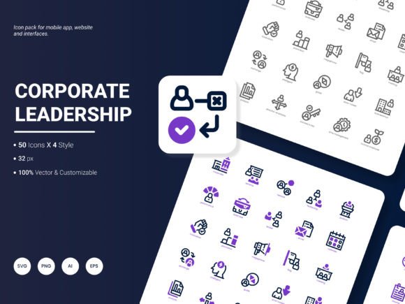 Elevate Your Visual Communication with the Corporate Leadership Icon Pack