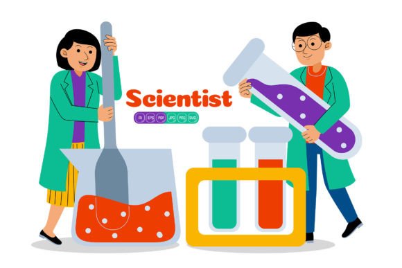 Man and Woman Scientist Profession: Elevating Visual Strategy Through Purposeful Illustration