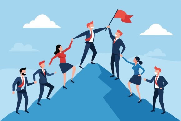 Using Businesspeople Climb the Mountain Illustrations to Strengthen Your Visual Communication
