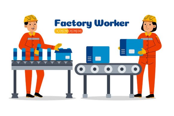 Why Man and Woman Factory Worker Profession Illustrations Matter for Modern Design Projects